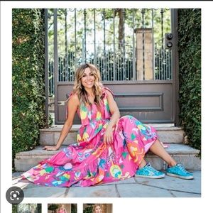 Sheridan French kelly dress in bubblegum thistle